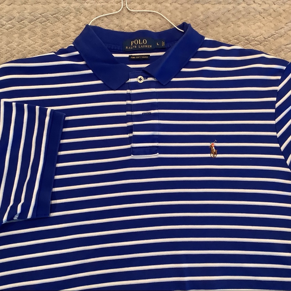 Used Blue Striped Polo.
